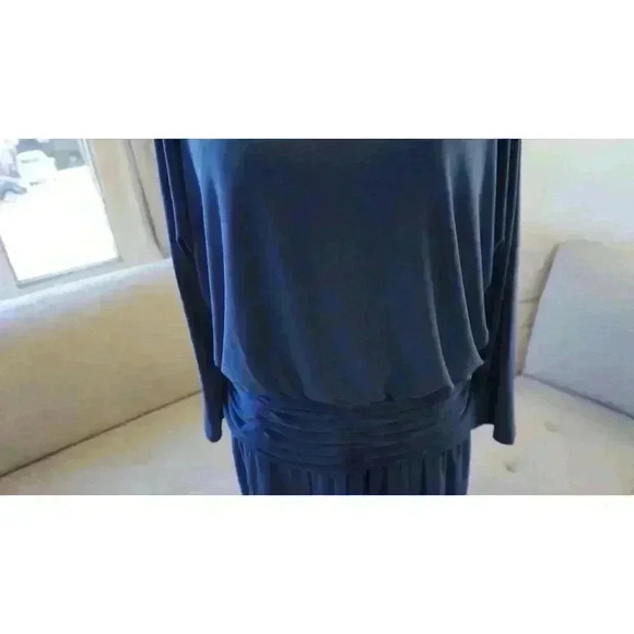 Evan-Picone Women's Long-Sleeve Blue Dress, Size 14 - Picture 3 of 14